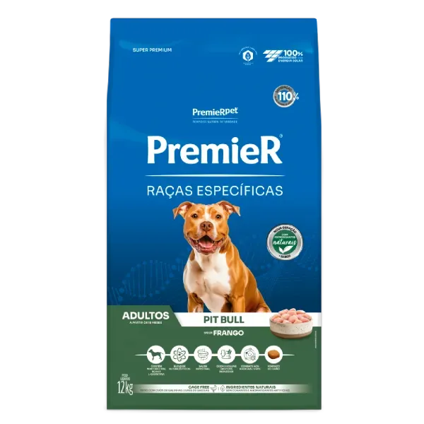 Ração Premier Raças Específicas Pitbull Adulto Frango 12 kg
